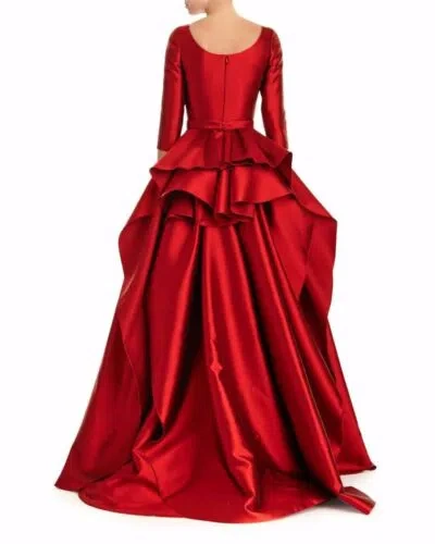 Pre-owned Handmade Custom Made To Order Bateau Neck Wedding Ball Gown Party Dress Plus 1x-10x Y890 In Red