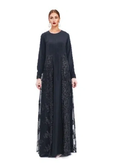 Pre-owned Handmade Custom Made To Order Caftan Kaftan Casual Dubai Lace Dress Gown Plus 1x-10x Y697 In Black