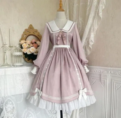 Pre-owned Handmade Custom Made To Order Princess Party Sweet Pleats Lolita Dress Plus 1x-10x L950 In Pink