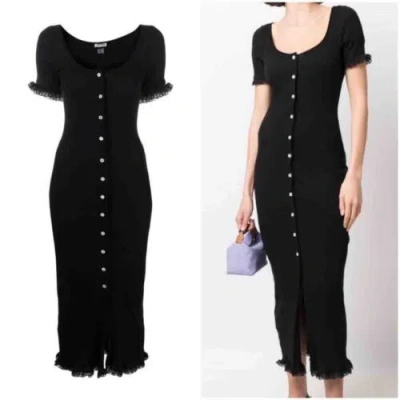 Pre-owned Handmade Custom Made To Order Scoop Neck Slim Stretch Jersey Long Dress Plus 1x-10x L887 In Black