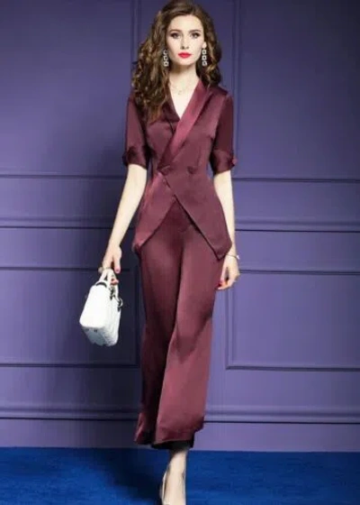 Pre-owned Handmade Custom Made To Order Short Sleeve Satin Blazer Jacket Pants Suit Plus1x-10x L407 In White