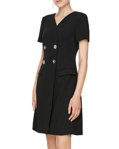 Pre-owned Handmade Custom Made To Order Short Sleeve V-neck Work Office Suit Dress Plus 1x-10x L192 In Black