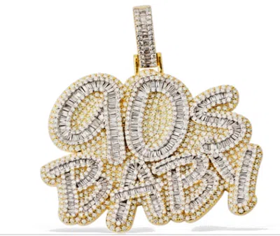 Pre-owned Handmade Custom Pendant 2.68ct Round & Baguette Moissanite 90s Baby Silver Passes Tester In White