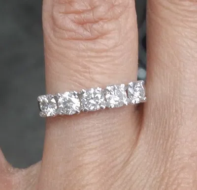 Pre-owned Handmade Deal 1.05 Carat Natural Diamond Five Stones Wedding Band Ring 14k White Gold