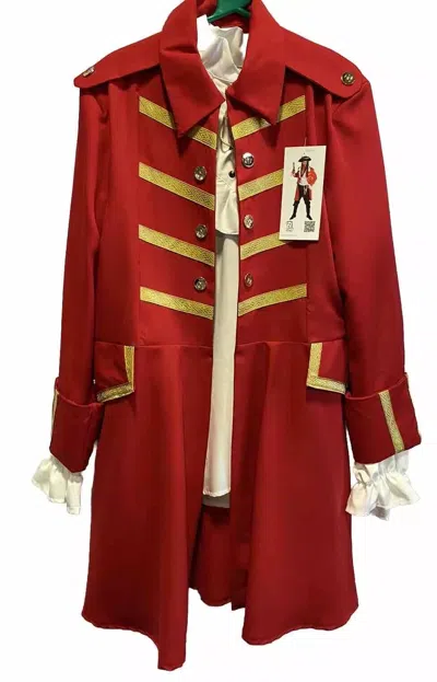 Pre-owned Handmade Deluxe Captain Hook / Pirate Coat In Red