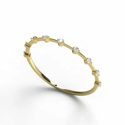 Pre-owned Handmade Diamond Stacking Ring / 14k Gold Round Diamond Wedding Band / Diamond Stacking In White
