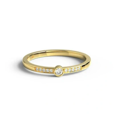 Pre-owned Handmade Diamond Wedding Band / 14k Gold Bezel Diamond Wedding Band / Engagement Ring In White