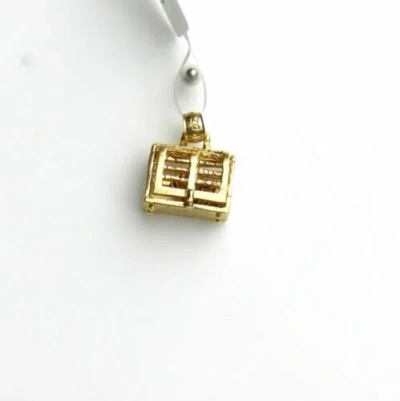 Pre-owned Handmade Fishing Basket Red Lobster Inside 14 K Gold  Charm Pendant C72