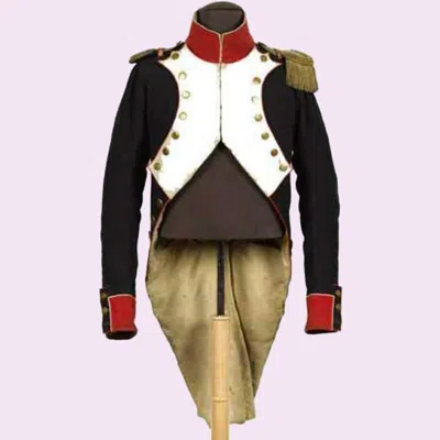Pre-owned Handmade Grenadier Captain's 11th Line Infantry Regiment Circa 1810 Military Jacket In Black
