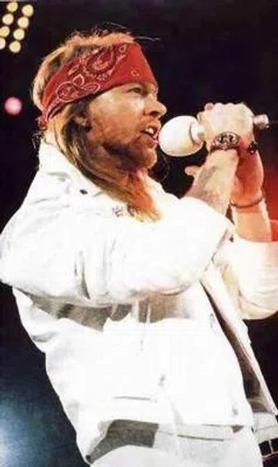 Pre-owned Handmade Guns N´ Roses White Black Leather Jacket Replica - Axl Rose - Paradise City
