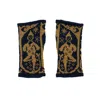 Handmade In Bridge Women's Black / Gold "the Hanged Man Knitted Merino Mittens" In Multi