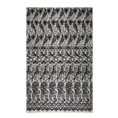 Handmade In Bridge Women's Black / White "alice Knitted Fair Isle Merino Shawl"