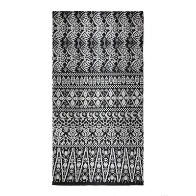 Handmade In Bridge Women's Black / White "mystic Night Knitted Fair Isle Merino Scarf" In Gray