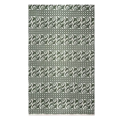 Handmade In Bridge Women's Green / White "ellie Knitted Fair Isle Merino Shawl"