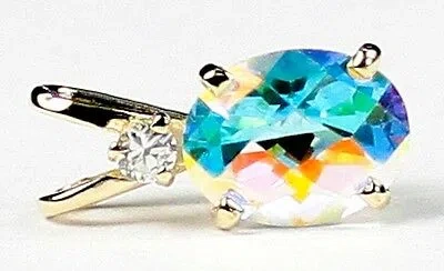Pre-owned Handmade In The Usa 10x8mm, Mercury Mist Topaz 14k Yellow Gold Ladies Pendant - Handmade • P020 In Multicolor