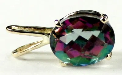 Pre-owned Handmade In The Usa Mystic Fire Topaz 14k Yellow Gold Pendant -handmade • P002 In Multicolor