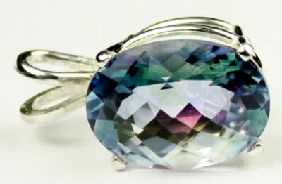 Pre-owned Handmade In The Usa Neptune Garden Topaz Sterling Silver Ladies Pendant, Handmade • Sp004 In Multicolor