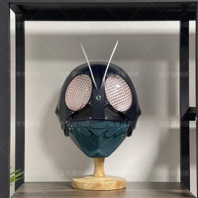 Pre-owned Handmade Kamen Rider 1/2 Cosplay Frp Helmet 1:1 Wearable Led Figure Masked Rider Headgear In A