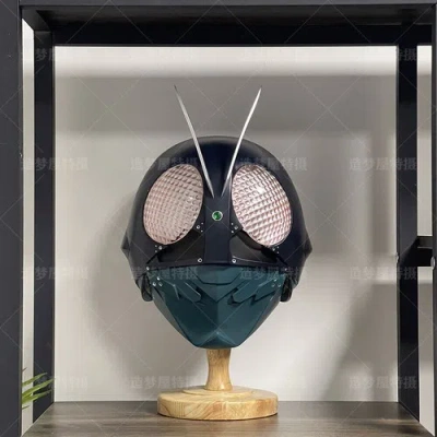 Pre-owned Handmade Kamen Rider 1/2 Frp Helmet 1:1 Wearable Led Figure Cosplay Masked Rider Headgear In A