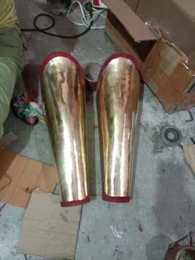 Pre-owned Handmade Lags Gold Fancy Great Stylish Nice It Man ,roman Reenactment Leg Protection 18