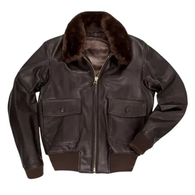 Pre-owned Handmade Leather Aviator Jacket Us Navy G1 Cockpit Usa Ex Avirex Large Size 54 Us 64 Eu In Brown