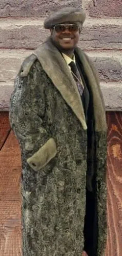 Pre-owned Handmade Man Gray Real Persian Lamb Fur Coat 45" Long Mink Fur Collar All Sizes