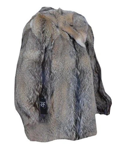 Pre-owned Handmade Man Real Coyote Fur Jacket Coat All Sizes Custom Sizes In Natural Color