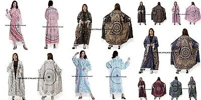 Pre-owned Handmade Mandala Kimono Top Cotton Jacket Women Shrug Cardigan Fit Up To 6x Lot Of 10 Pc In Assorted