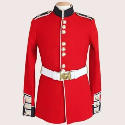 Pre-owned Handmade Men's 1953 Scots Guards Guardsman Uniform Red Wool Coat