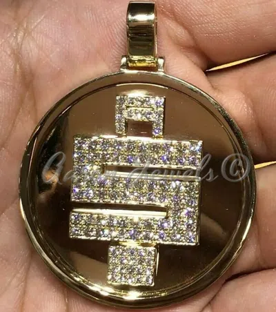 Pre-owned Handmade Men's 2.33ct Round Cut Moissanite D/vvs1 Pendant Real 925 Silver Passes Tester In White/colorless