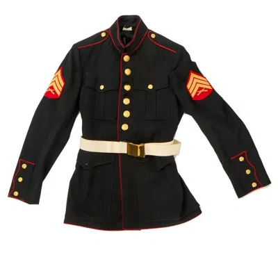 Pre-owned Handmade Men Black Wool Tunic Us Vietnam War Sergeant Dress Jacket