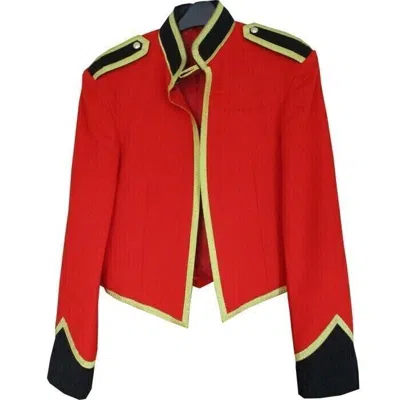 Pre-owned Handmade Men's British Army Mess Dress Red Wool Jacket