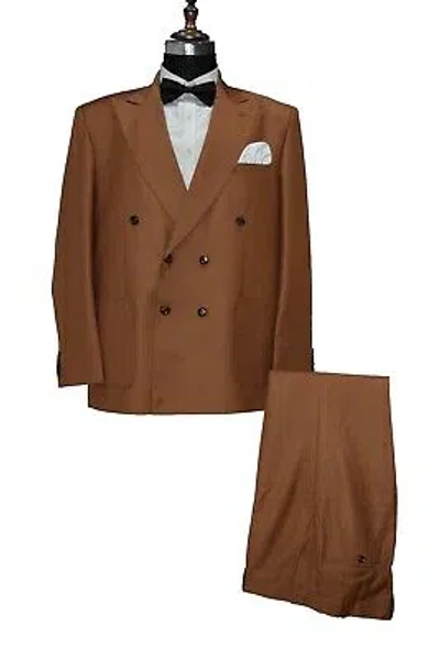 Pre-owned Handmade Men Brown Suits Designer Stylish Grooms Wedding Dinner Suits (coat+pants)