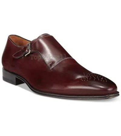 Pre-owned Handmade Men's Leather Brown Color Double Monk Brogue Two Tone Formal Shoes-933