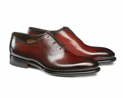 Pre-owned Handmade Men's Leather Brown Whole Cut Dress Formal Lace Up Party Shoes-185