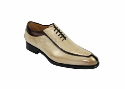 Pre-owned Handmade Men's Leather Formal Dress Magnificent Loafers Custom Made Shoes-520 In Two Tone