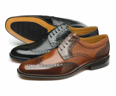 Pre-owned Handmade Men's Leather Oxford Formal Brogue Dress Fashion Custom Made Shoes-417 In Brown