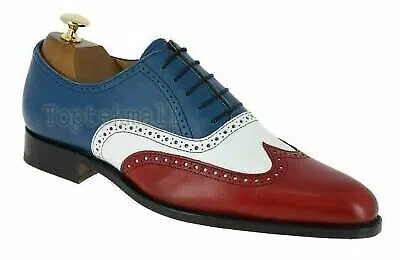 Pre-owned Handmade Men's Leather Oxford Made To Order Multi Color Stylish Shoes-806 In Multicolor