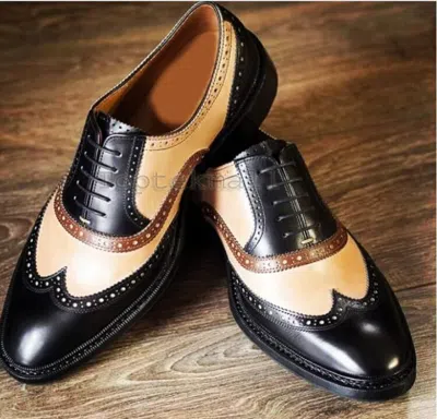Pre-owned Handmade Men's Leather Oxfords Premium Multi Color Formal Dress Brogue Shoes-283 In Multicolor