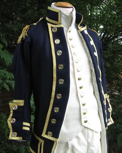 Pre-owned Handmade Men Military Navy Blue Voice Admiral Tailcoat Men Wool Navy Coat