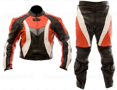Pre-owned Handmade Men's Motorcycle Biker Racing Biker Leather Two Piece Suit Safety Pads-460 In Multicolor