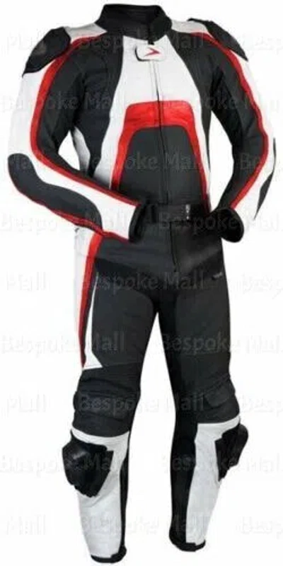 Pre-owned Handmade Men's Motorcycle Biker Real Cowhide Leather Two Piece Suit Safety Pads-956 In Multicolor