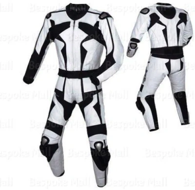 Pre-owned Handmade Men's Motorcycle Cowhide Leather One Piece Suit Speed Hump Safety Pads-531 In Multicolor