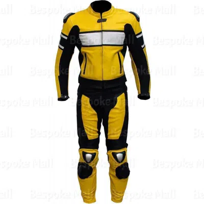 Pre-owned Handmade Men's Motorcycle Cowhide Leather Two Piece Suit Speed Hump Safety Pads-566 In Multicolor