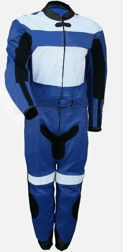 Pre-owned Handmade Men's Motorcycle Racing Biker Cowhide Leather Tow Piece Suit Safety Pads-564 In Multicolor
