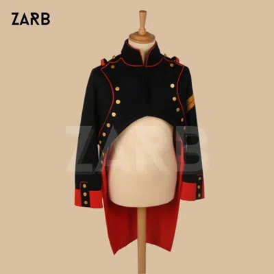 Pre-owned Handmade Men's Napoleonic Military Tailcoat - French Guard Artillery Costume, Reenactment In Black