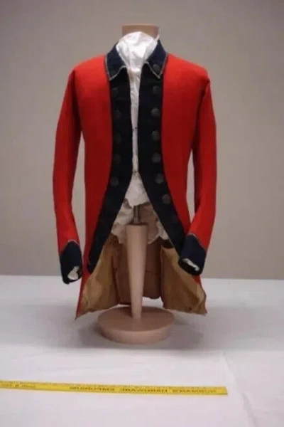 Pre-owned Handmade Men's Pure Wool Hussar Jacket, Military Fashion Wool Coat In Red