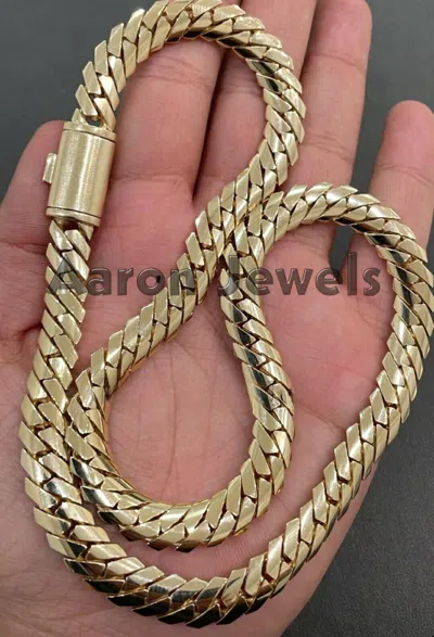 Pre-owned Handmade Men's Real 925 Sterling Silver Plain Miami 15 Mm X 26" Miami Cuban Link Chain In White/colorless