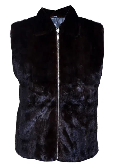 Pre-owned Handmade Men's Real Mink Fur Vest Sleeves Less Wais Coat All Sizes In Brown