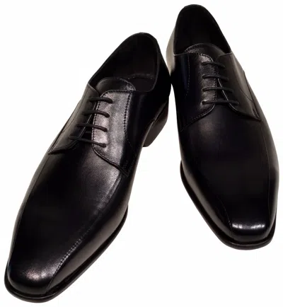 Pre-owned Handmade Men's Ronaldo Solid Black Italian Premium Leather Bike Stitch Oxford Dress Shoes